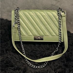 Aldo Green Quilted Crossbody Bag with Chain Strap